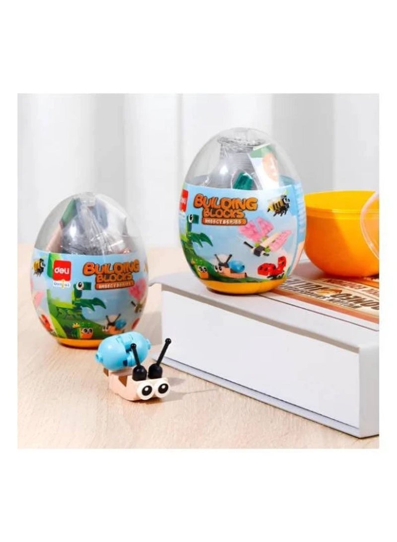 Deli Kids Building Block Models Creative Construction Kit 02pcs, STEM Educational Toy, 02psc/12 Assorted Mini Building Set for Boys & Girls ( EH740 ) - Image 1